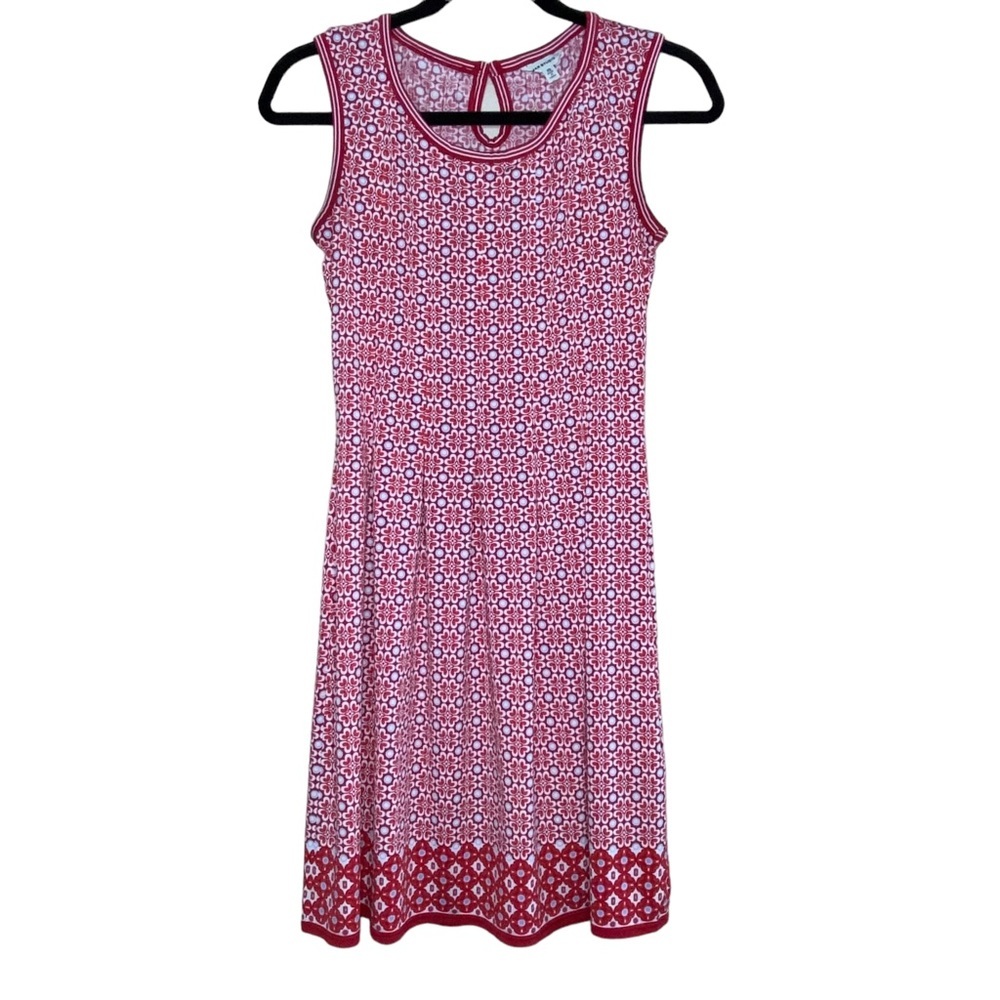 Max Studio Red White Sleeveless Dress